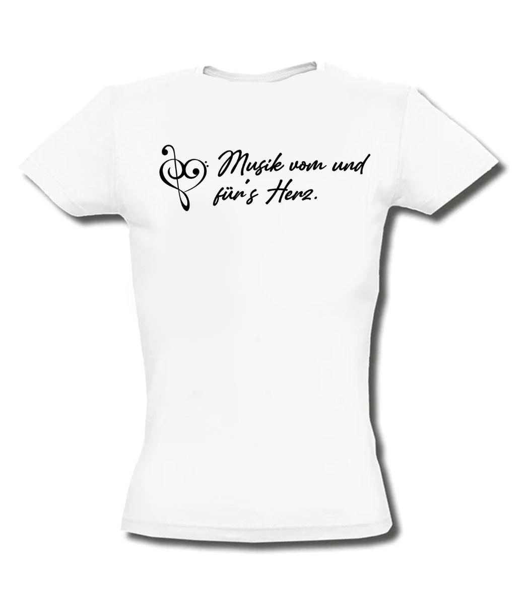 GaG T-Shirt Girly Musik vom & für's Herz weiß