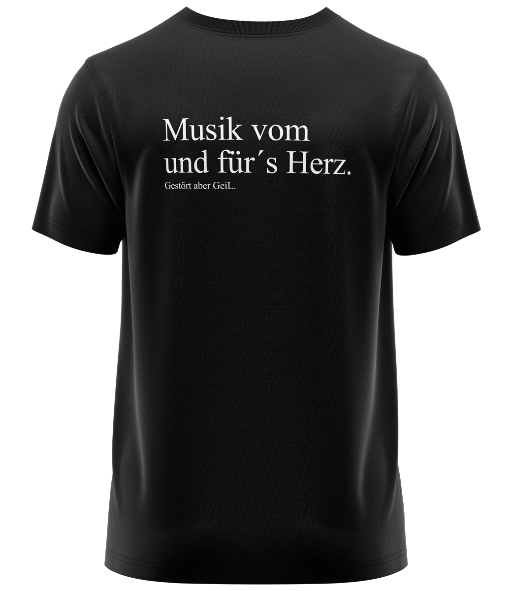 GaG T-Shirt Musik vom & für's Herz schwarz